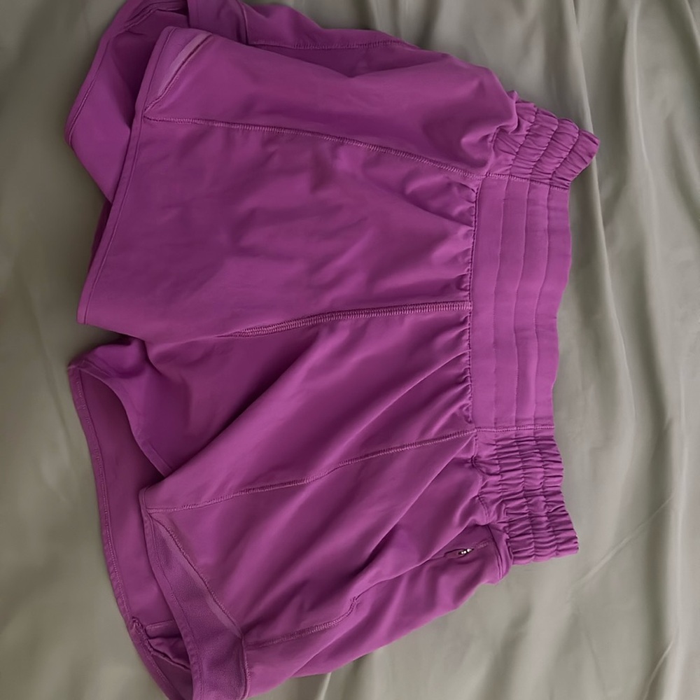 Size 4, purple lululemon shorts, 4” length